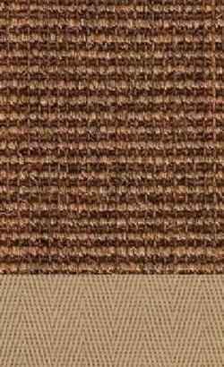 Sisal Salvador braun 083 tæppe med kantbånd i beige 002